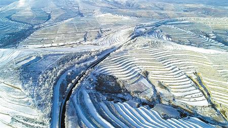 雪后的通渭縣華家嶺美成了童話世界