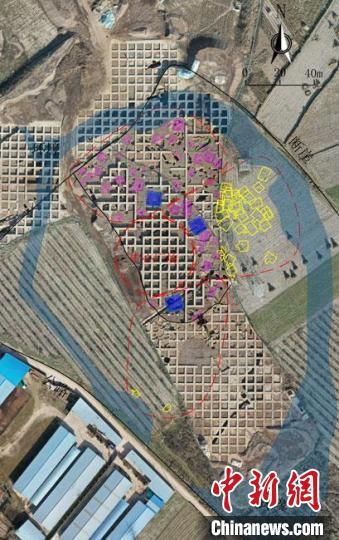 圖為位于甘肅省天水市張家川回族自治縣境內(nèi)的圪垯川遺址史家類型時(shí)期大型環(huán)壕聚落布局。(資料圖) 甘肅省文物局供圖 圖為位于甘肅省天水市張家川回族自治縣境內(nèi)的圪垯川遺址史家類型時(shí)期大型環(huán)壕聚落布局。(資料圖) 甘肅省文物局供圖