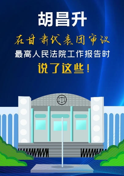 圖解|胡昌升在甘肅代表團審議最高人民法院工作報告時說了這些！