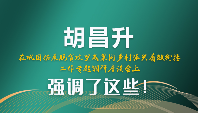 圖解|胡昌升在鞏固拓展脫貧攻堅(jiān)成果同鄉(xiāng)村振興有效銜接工作專題調(diào)研座談會上強(qiáng)調(diào)了這些！