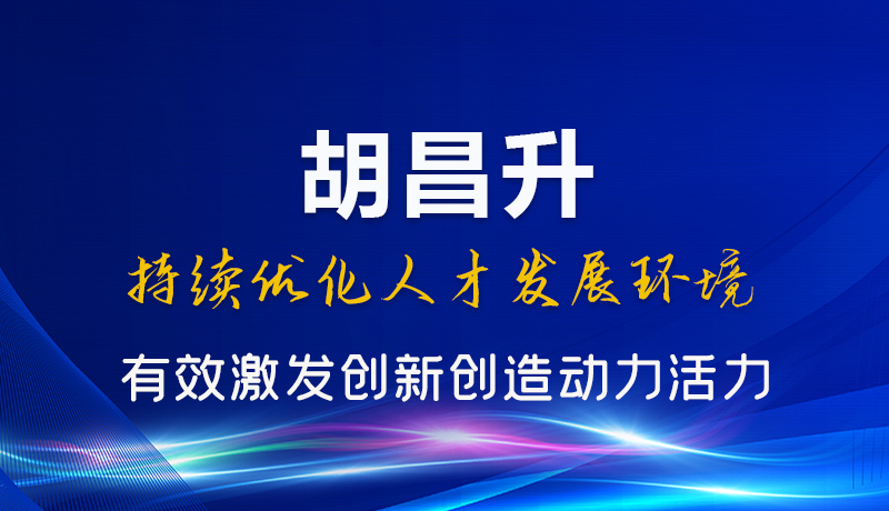 圖解|胡昌升：持續優化人才發展環境 有效激發創新創造動力活力